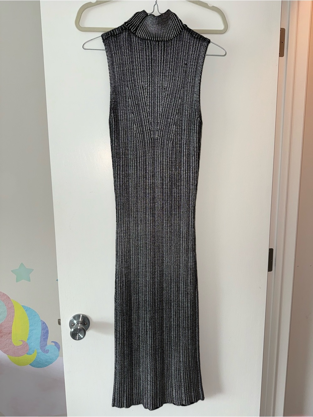 Zara metallic ribbed sweater dress